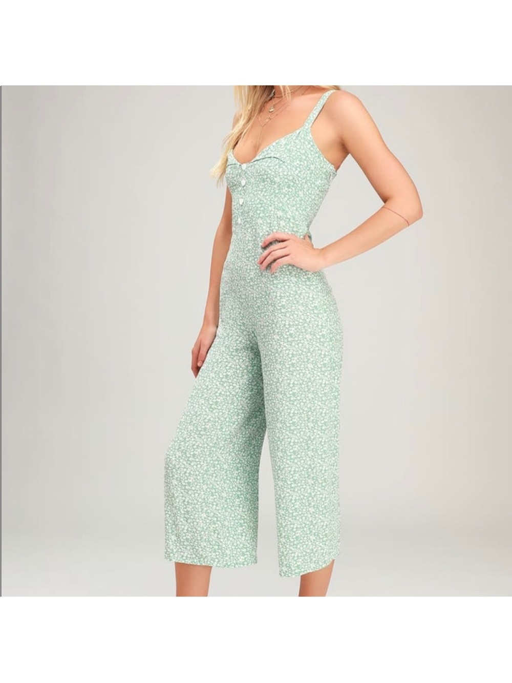 FAITHFULL THE BRAND Floral Mint Jumpsuit